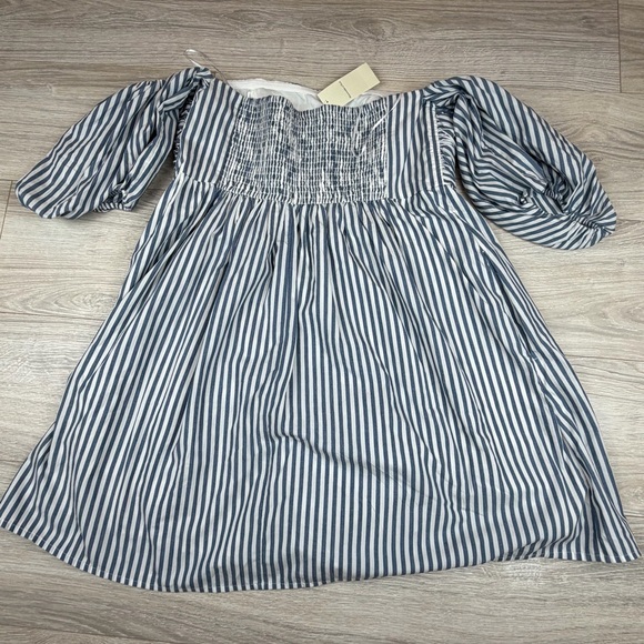 Abercrombie & Fitch Blue and White Striped Mini Dress - Picture 10 of 10